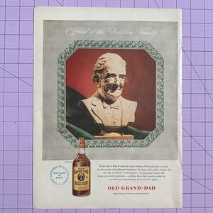 1947 Old Grand-Dad Bourbon Whiskey Head Statue Vintage Print Ad